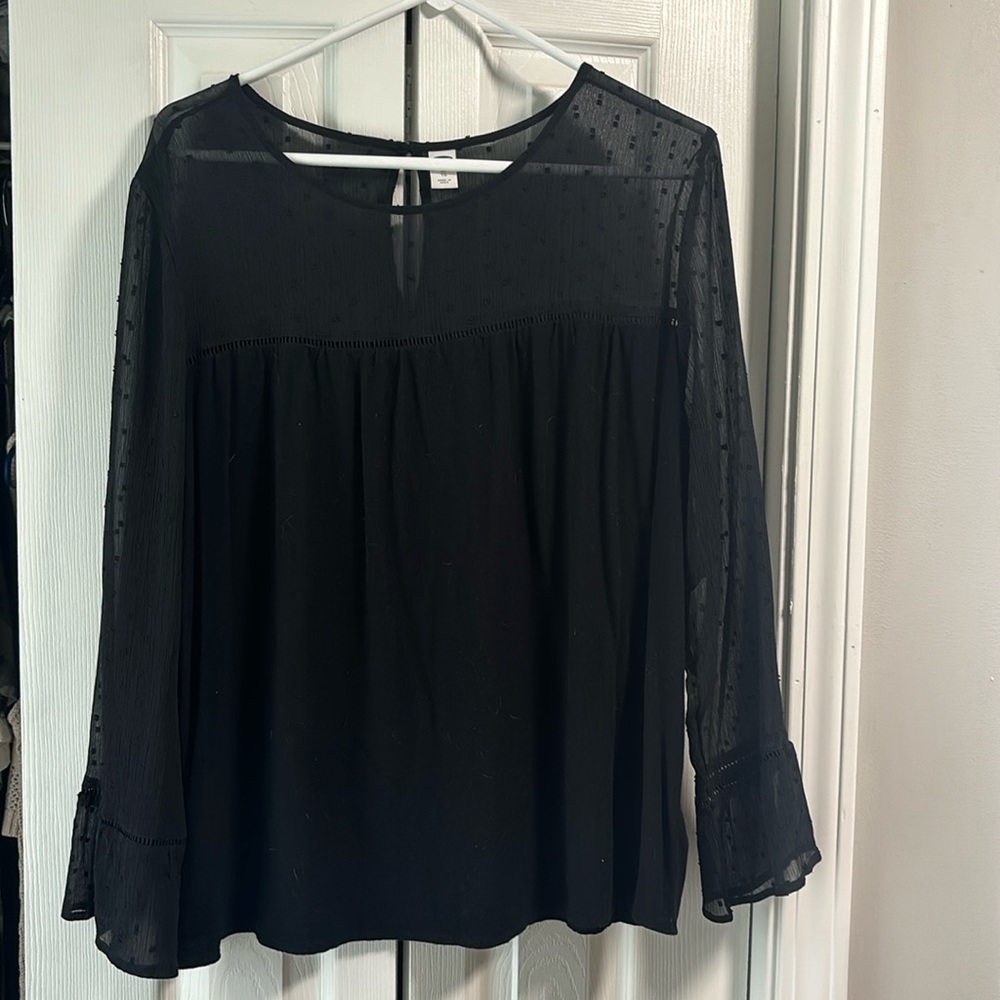 Black Old Navy Peasant Blouse
